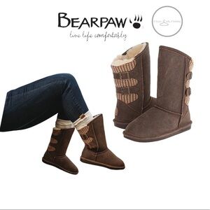 BEARPAW Boshie Chestnut Distressed Boots Size 6